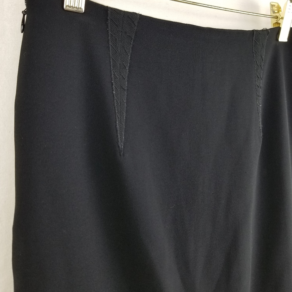 Vintage Moschino Couture Skirt Black Darted Mesh Trim Hem Pencil Womens Size 6 - Picture 9 of 13